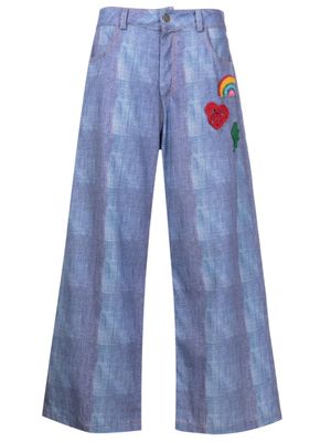 Amir Slama pantalon court à patch en crochet - Bleu