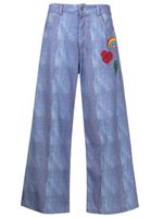 Amir Slama pantalon court à patch en crochet - Bleu