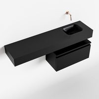 Toiletmeubel Mondiaz Andor | 120 cm | Meubelkleur Urban | Lex vrijhangend wastafel Urban Rechts | Zonder kraangat