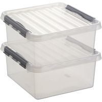 2x Opberg boxen/opbergdozen 18 liter 40 x 40 x 20 cm kunststof