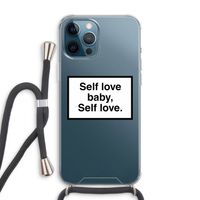Self love: iPhone 12 Pro Max Transparant Hoesje met koord