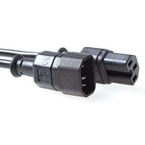 ACT AK5233 230V Stroomkabel C14/C15 Zwart - 1,2 meter