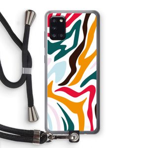 Colored Zebra: Samsung Galaxy A31 Transparant Hoesje met koord