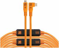 Tether Tools TetherPro Optima 10G USB-C, 31&apos; (9.4m), straight to right orange