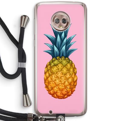 Grote ananas: Motorola Moto G6 Transparant Hoesje met koord