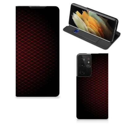 Samsung Galaxy S21 Ultra | Hoesje met Magneet | Geruit Rood