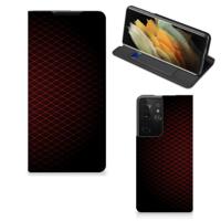Samsung Galaxy S21 Ultra | Hoesje met Magneet | Geruit Rood