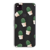 Cactusprint roze: Google Pixel 4a 5G Transparant Hoesje