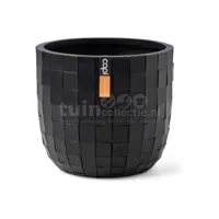 Capi Bloemplot Bol Blocks Zwart Ø17cm