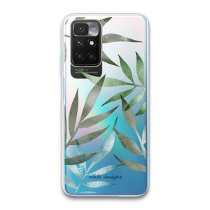 Tropical watercolor leaves: Xiaomi Redmi 10 Transparant Hoesje