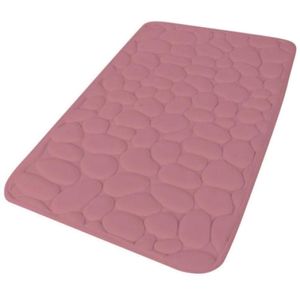 Urban Living Badkamerkleedje/badmat tapijt - memory foam - oud roze - 50 x 80 cm