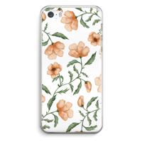 Peachy flowers: iPhone 5 / 5S / SE Transparant Hoesje - thumbnail