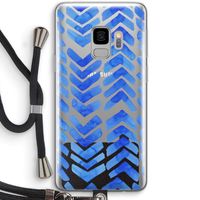 Blauwe pijlen: Samsung Galaxy S9 Transparant Hoesje met koord