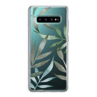 Tropical watercolor leaves: Samsung Galaxy S10 Plus Transparant Hoesje Tropical watercolor leaves: Samsung Galaxy S10 Plus Transparant Hoesje