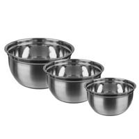 Secret de Gourmet beslagkommen / mengkommen - Set 3x stuks - RVS 4,5L/2,5L/1L - Met antislip