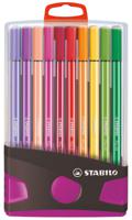 STABILO Pen 68, premium viltstift, ColorParade, antraciet/roze, met 20 kleuren - thumbnail