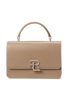 Ralph Lauren Collection sac à bandoulière en cuir à plaque logo - Marron