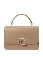 Ralph Lauren Collection sac à bandoulière en cuir à plaque logo - Marron - thumbnail