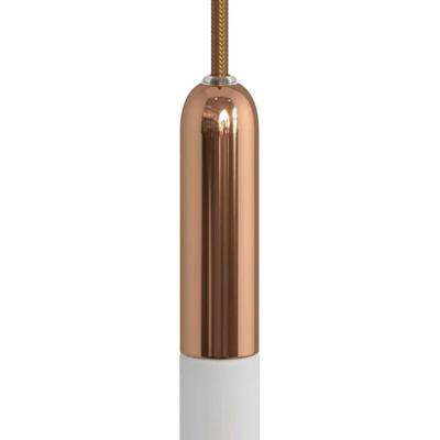 Fitting lamp koper e14 glad metaal smal lamphouder
