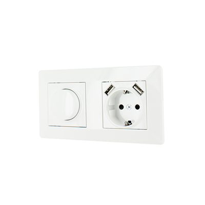 Oslo LED dimmer en stopcontact met 2x USB combinatie compleet