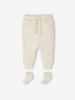 Effen set met broek en sokken gemêleerd beige