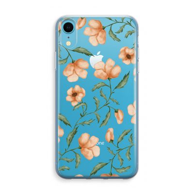 Peachy flowers: iPhone XR Transparant Hoesje