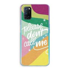 Don't call: Oppo A92 Transparant Hoesje