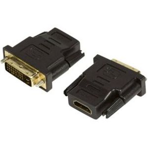 LogiLink HDMI to DVI Adapter HDMI 19-pin female DVI-D (24+1) male Zwart kabeladapter/verloopstukje -