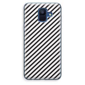 Strepen zwart-wit: Samsung Galaxy A6 (2018) Transparant Hoesje