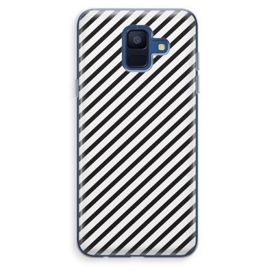 Strepen zwart-wit: Samsung Galaxy A6 (2018) Transparant Hoesje
