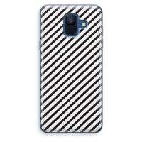 Strepen zwart-wit: Samsung Galaxy A6 (2018) Transparant Hoesje