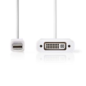 Mini-DisplayPort - DVI-kabel | Mini-DisplayPort male - DVI-D 24+1-pins female | 0,2 m | Wit