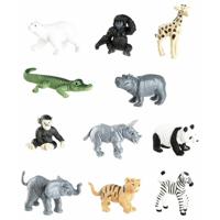 Speelgoed figuren dierentuin dieren - kunststof - 11x - 4 tot 7.5 cm