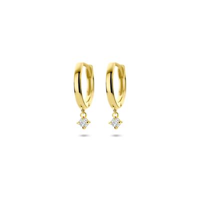 14k Geelgouden Klapoorringen met Lab Grown Diamant - 14,5 mm