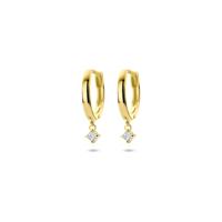 14k Geelgouden Klapoorringen met Lab Grown Diamant - 14,5 mm
