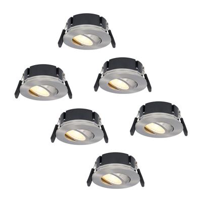 Set van 6 Napels LED inbouwspots Extra Plat (39mm) - 360° Kantelbaar - 8 Watt 570 Lumen - Dimbaar - IP65 Waterdicht voor Badkamer, binnen en buiten - RVS Set van 6 Napels LED inbouwspots Extra Plat (39mm) - 360° Kantelbaar - 8 Watt 570 Lumen - Dimbaar - IP65 Waterdicht voor Badkamer, binnen en buiten - RVS
