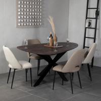 Eettafel Owen Kiezel Bruin Matrix-poot 200cm - Giga Meubel