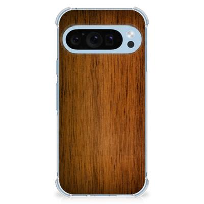 Google Pixel 9 | 9 Pro Stevig Telefoonhoesje Donker Hout Google Pixel 9 | 9 Pro Stevig Telefoonhoesje Donker Hout