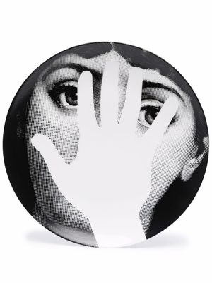 Fornasetti assiette décorative en porcelaine à imprimé graphique - Noir