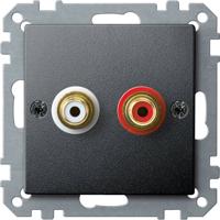 Merten MEG4350-0414 Luidsprekerstekkerdoos System M Antraciet 1 stuk(s)