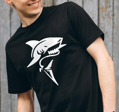 T-shirt met witte haai