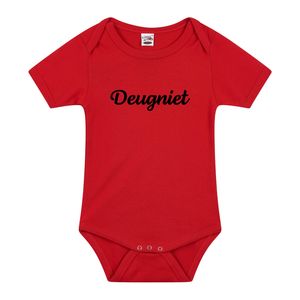 Deugniet cadeau baby rompertje rood jongen/meisje