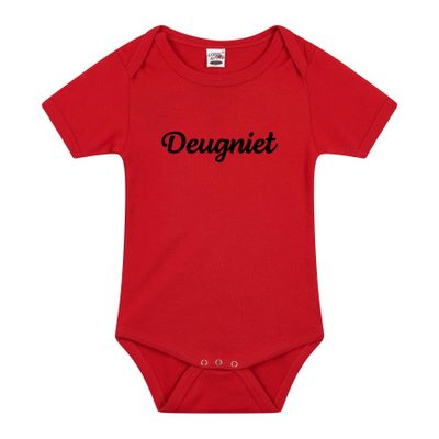 Deugniet cadeau baby rompertje rood jongen/meisje