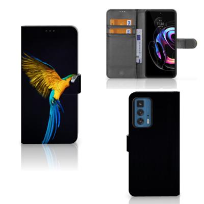 Motorola Edge 20 Pro | Telefoonhoesje | Met pasjeshouder | Papegaai