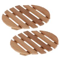 Set van 2x stuks pannenonderzetter van hout rond 15 x 15 cm