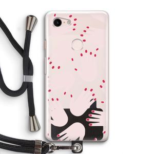 Hands pink: Pixel 3 Transparant Hoesje met koord