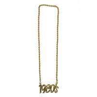Verkleed sieraden ketting - thema Eighties/jaren 80 - feestartikelen - goudkleurig