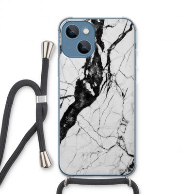 Witte marmer 2: iPhone 13 Transparant Hoesje met koord