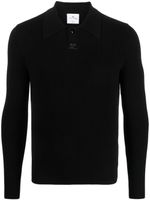 Courrèges polo nervuré à patch logo - Noir - thumbnail