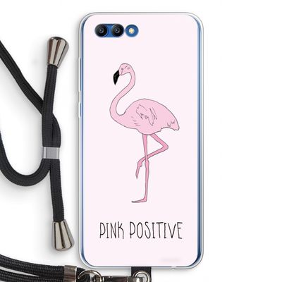 Pink positive: Honor 10 Transparant Hoesje met koord